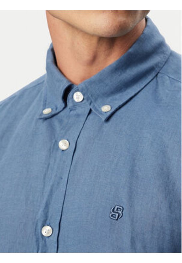 BOSS Koszula H-Liam 50556077 Niebieski Regular Fit. Kolor: niebieski. Materiał: len