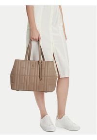 TOMMY HILFIGER - Tommy Hilfiger Torebka Th Feminine Tote AW0AW17452 Beżowy. Kolor: beżowy. Materiał: skórzane #4