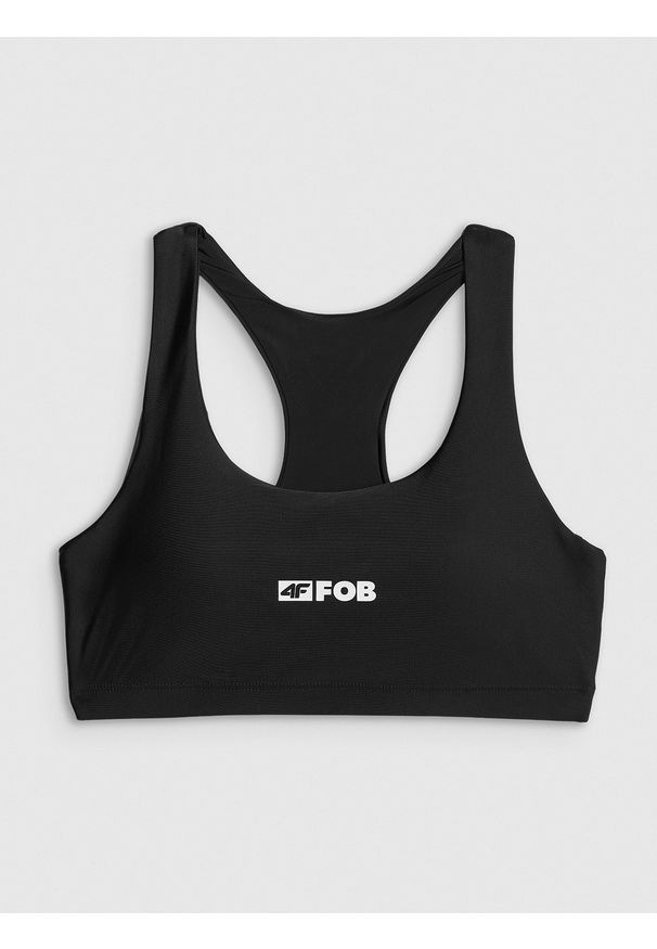 4f - 4F Góra od bikini damska - czarna XL. Kolor: czarny. Materiał: materiał