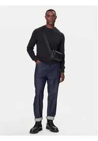 Calvin Klein Sweter LV040BM343 Czarny Regular Fit. Kolor: czarny. Materiał: bawełna #4