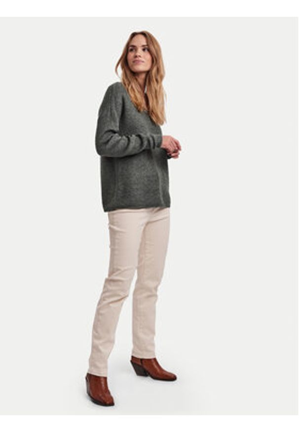 Vero Moda Sweter Crewlefile 10233357 Zielony Loose Fit. Kolor: zielony. Materiał: syntetyk