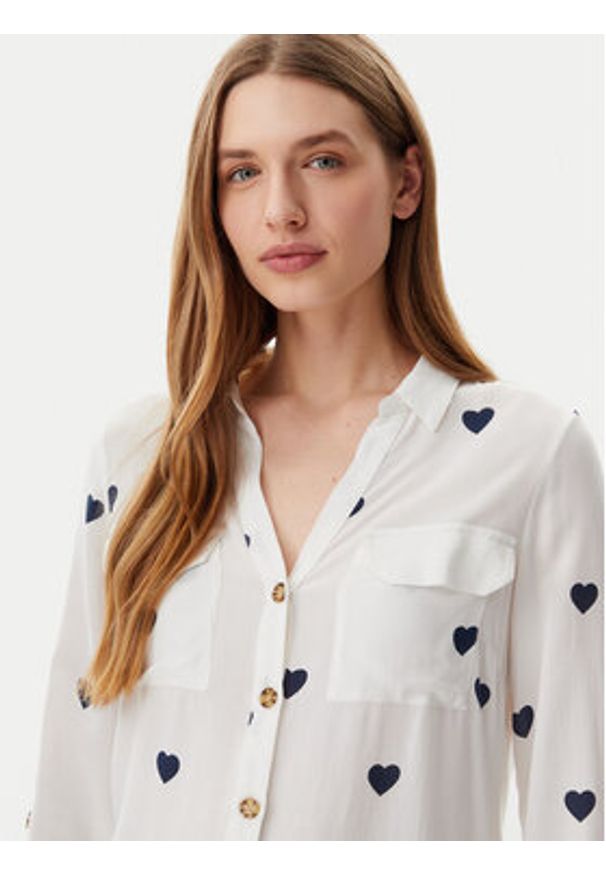 Vero Moda Koszula Bumpy 10275283 Biały Regular Fit. Kolor: biały. Materiał: wiskoza