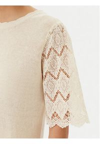 TwinSet - TWINSET Sweter 251TP3341 Beżowy Regular Fit. Kolor: beżowy. Materiał: bawełna #3