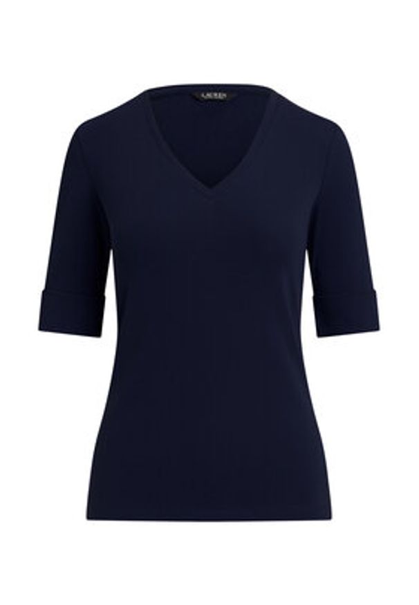 Lauren Ralph Lauren - LAUREN RALPH LAUREN Bluzka 200815843010 Granatowy Slim Fit. Kolor: niebieski. Materiał: bawełna