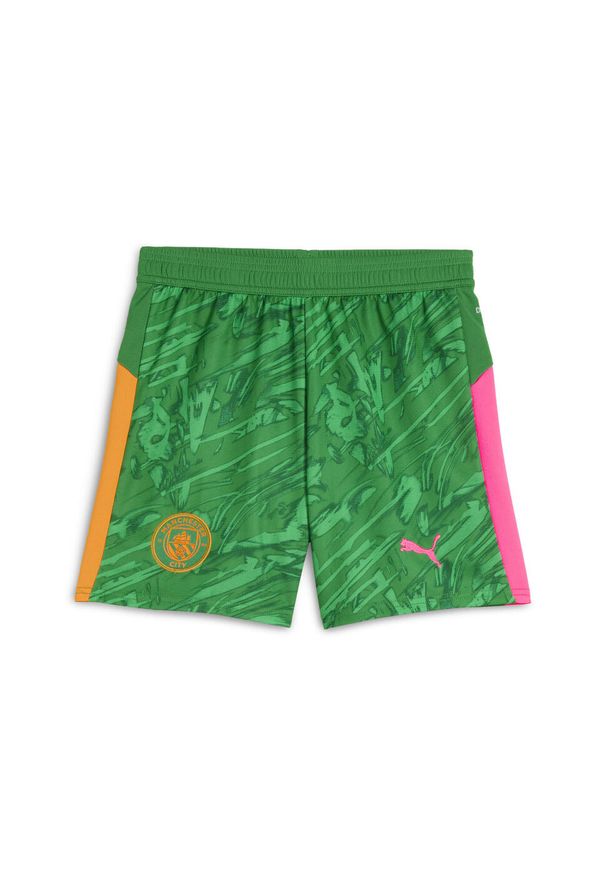 Puma - Młodzieżowe szorty bramkarskie Manchester City 25/26 PUMA. Kolor: zielony, żółty, wielokolorowy, pomarańczowy. Materiał: tkanina
