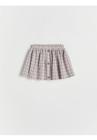 Reserved - Spódnica w kratę - lawendowy. Kolor: fioletowy. Materiał: tkanina, wiskoza #1