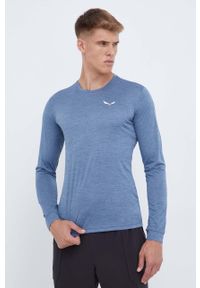 Salewa longsleeve sportowy Puez Melange kolor niebieski melanżowy. Kolor: niebieski. Materiał: materiał. Długość rękawa: długi rękaw. Wzór: melanż. Styl: sportowy