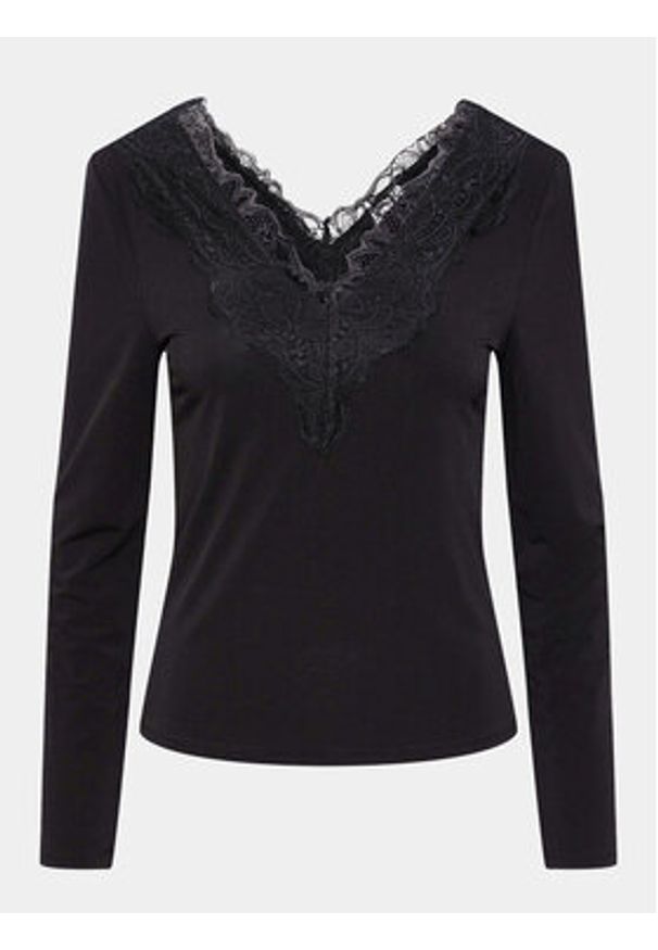 YAS Bluzka Lori 26032834 Czarny Regular Fit. Kolor: czarny. Materiał: syntetyk