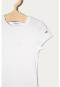 Calvin Klein Jeans - T-shirt dziecięcy 104-176 cm. Okazja: na co dzień. Kolor: biały. Materiał: bawełna, dzianina. Wzór: nadruk. Styl: casual #2