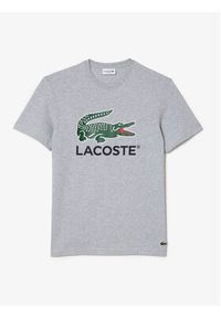 Lacoste T-Shirt TH1285 Szary Regular Fit. Kolor: szary. Materiał: bawełna