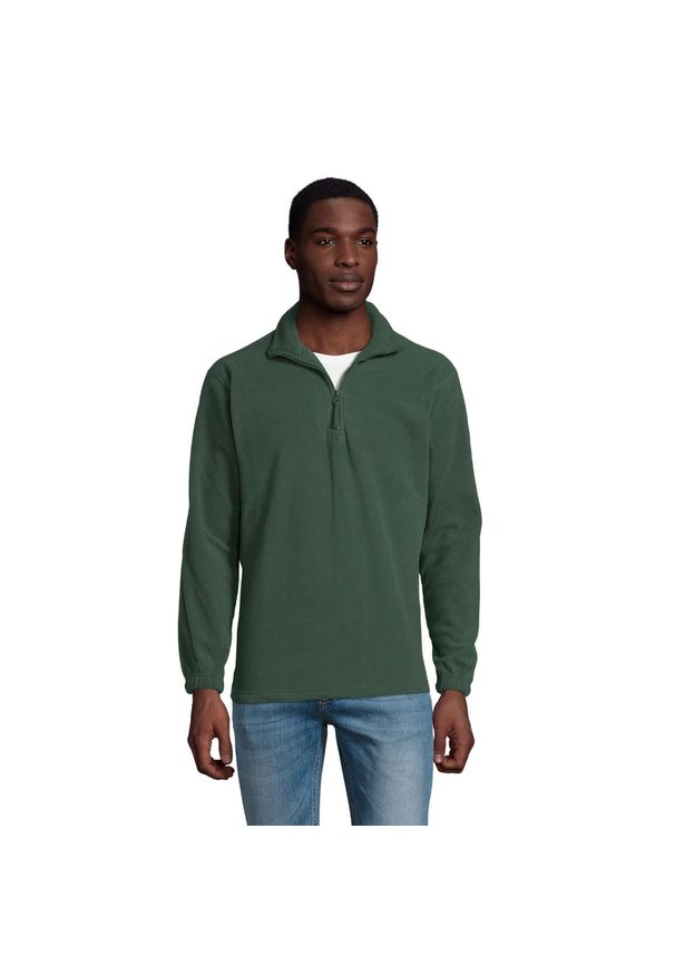 SOL'S - Bluza Polarowa Unisex Dla Dorosłych Ness Half Zip. Kolor: zielony. Materiał: polar. Sezon: zima