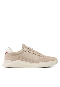TOMMY HILFIGER - Tommy Hilfiger Sneakersy Elevated Cupsole Leather Mix FM0FM04358 Beżowy. Kolor: beżowy. Materiał: skóra #1