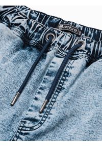 Ombre Clothing - Spodnie męskie jeansowe joggery P1027 - jasnoniebieskie - XXL. Kolor: niebieski. Materiał: jeans. Styl: klasyczny #4