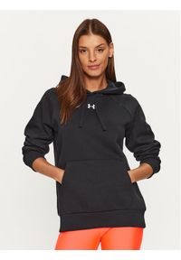 Under Armour Bluza Ua Rival Fleece Hoodie 1379500 Czarny Loose Fit. Kolor: czarny. Materiał: bawełna