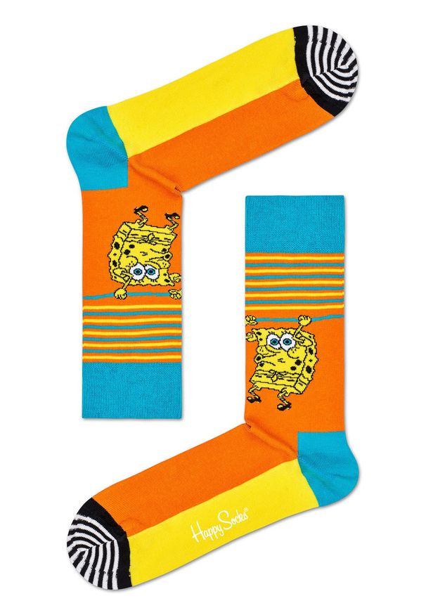 Happy-Socks - Happy Socks - Skarpetki x SpongeBob Let's Work It Out. Kolor: żółty. Materiał: bawełna, materiał, poliamid, elastan