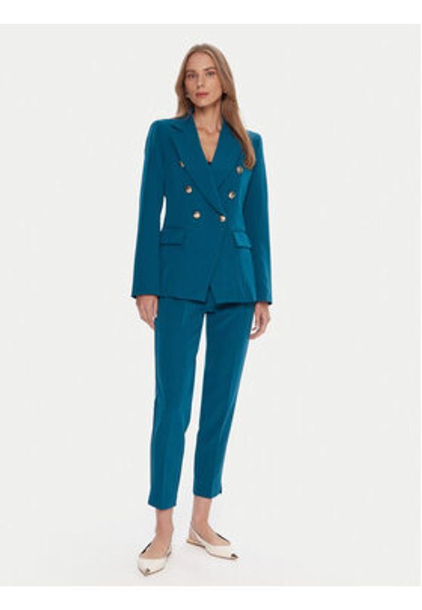 Maryley Spodnie materiałowe 25IB52Z/M17/43LK Turkusowy Regular Fit. Kolor: turkusowy. Materiał: syntetyk