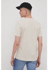 Tom Tailor T-shirt bawełniany kolor beżowy gładki. Okazja: na co dzień. Kolor: beżowy. Materiał: bawełna. Wzór: gładki. Styl: casual #2