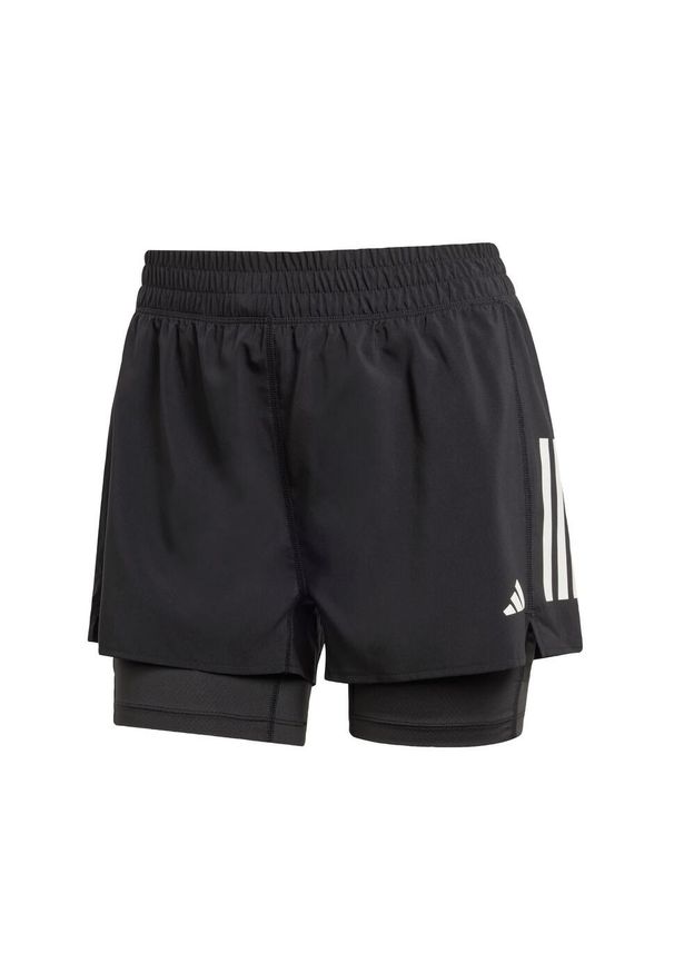 Adidas - Szorty Own the Run Climacool 2-in-1. Kolor: czarny. Technologia: ClimaCool (Adidas). Sport: bieganie