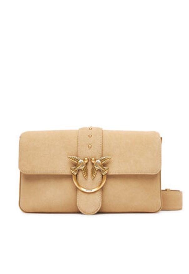 Pinko - PINKO Torebka Love One Classic Slouchy Fl PE 25 PLTT 104524 A2CC Beżowy. Kolor: beżowy. Materiał: skórzane, zamszowe