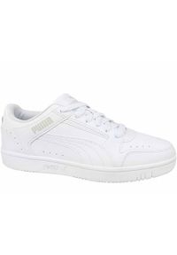 Buty do chodzenia damskie Puma Rebound Joy LO JR. Zapięcie: sznurówki. Kolor: biały. Materiał: guma, materiał, tkanina, syntetyk. Szerokość cholewki: normalna. Sport: turystyka piesza