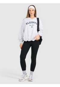 4f - 4F Bluza dresowa nierozpinana bez kaptura damska - szara M. Okazja: na co dzień. Typ kołnierza: bez kaptura. Kolor: szary. Materiał: dresówka. Wzór: nadruk. Styl: casual. Sport: fitness #2