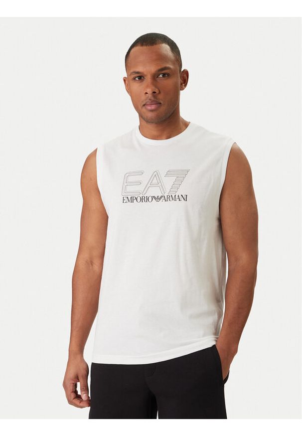 EA7 Emporio Armani Tank top 7M001306 AF10375 U0002 Biały Regular Fit. Kolor: biały. Materiał: bawełna
