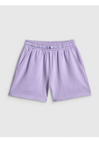 4f - 4F Spodenki dresowe dziewczęce - fioletowe 164 (13-14 lat). Kolor: fioletowy. Materiał: dresówka. Sezon: lato #1