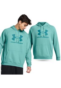 Under Armour - Bluza fitness męska UNDER ARMOUR Rival Fleece Logo z kapturem. Typ kołnierza: kaptur. Kolor: zielony, niebieski, wielokolorowy. Sport: fitness #1