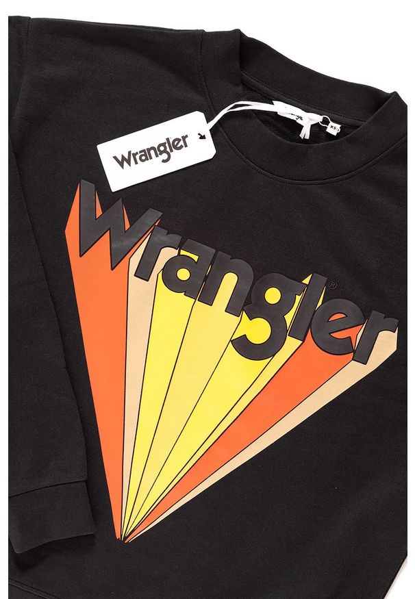 Wrangler - BLUZA WRANGLER RETRO SWEAT FADED BLACK W6085HPV6 112130460. Wzór: nadruk, kolorowy. Styl: retro