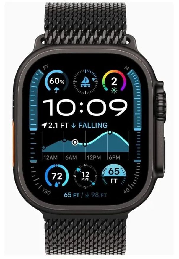APPLE - Apple Watch Ultra 2 | Smart watch | GPS (satellite) | Always-On Retina | Waterproof | Black. Rodzaj zegarka: smartwatch