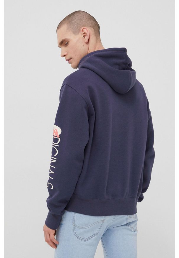 adidas Originals bluza męska kolor granatowy z kapturem z nadrukiem. Okazja: na co dzień. Typ kołnierza: kaptur. Kolor: niebieski. Materiał: materiał, bawełna, dzianina. Wzór: nadruk. Styl: casual