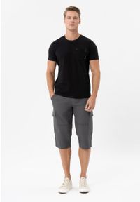 Volcano - Szorty bojówki z paskiem P-ERGS. Kolor: szary. Materiał: tkanina, elastan, bawełna, materiał. Długość: krótkie #1