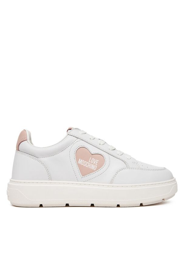 Love Moschino - LOVE MOSCHINO Sneakersy JA15154G1MIA110B Biały. Kolor: biały. Materiał: skóra