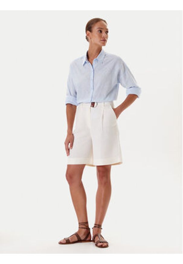 Tatuum Bermudy Kosoko T2510.160 Écru Relaxed Fit. Kolor: kremowy. Materiał: wiskoza, len