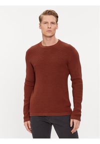 Selected Homme Sweter 16079776 Bordowy Regular Fit. Kolor: czerwony. Materiał: bawełna #1