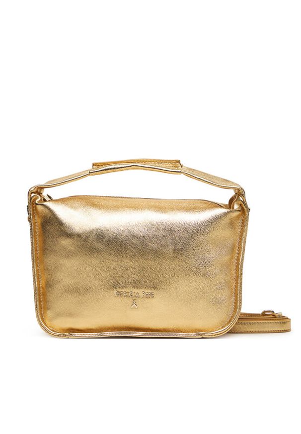 Patrizia Pepe Torebka 8B0316/L179-Y442 Złoty. Kolor: złoty. Materiał: skórzane