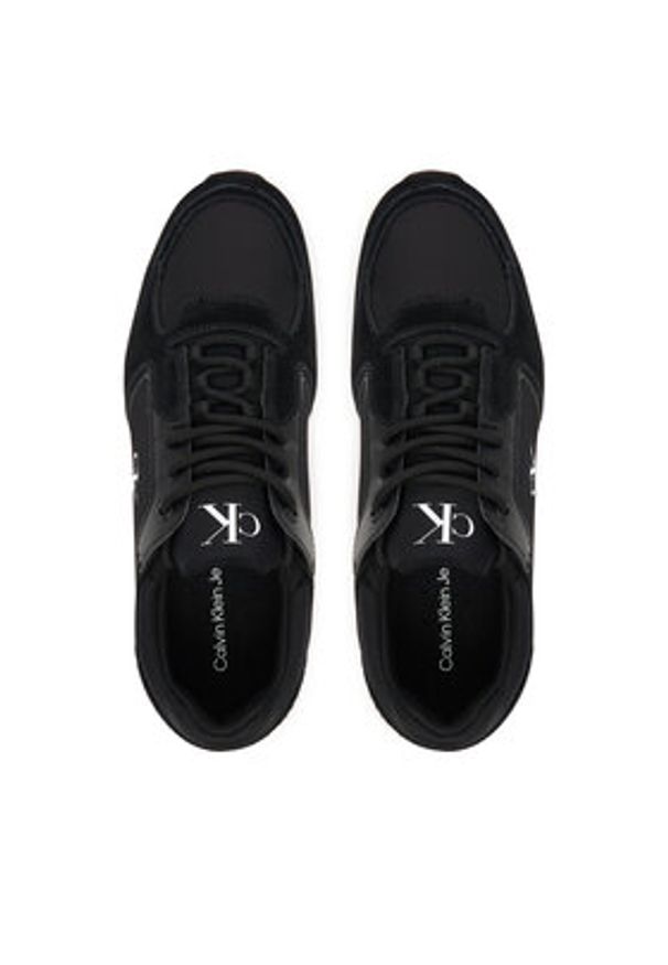 Calvin Klein Jeans Sneakersy Runner Laceup Sock Mg Nylon Mix YW0YW01644 Czarny. Kolor: czarny. Materiał: skóra