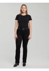 Big-Star - Koszulka damska slim z bawełny supima czarna Supiclassica 906. Kolor: czarny. Materiał: bawełna. Długość: długie. Styl: klasyczny #9