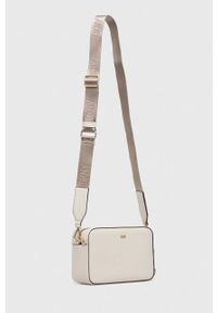 DKNY - Dkny torebka skórzana kolor biały. Kolor: biały. Dodatki: z breloczkiem. Materiał: skórzane. Rodzaj torebki: na ramię #3