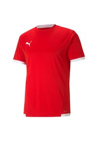 Puma - Koszulka piłkarska męska PUMA teamLIGA Jersey. Kolor: biały, wielokolorowy, czerwony. Materiał: jersey. Sport: piłka nożna #1