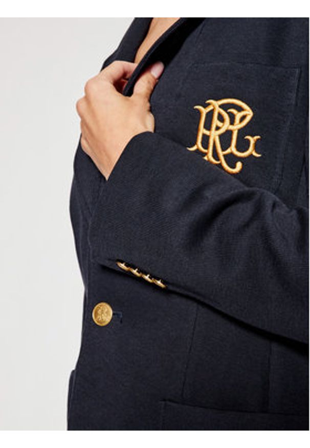 Polo Ralph Lauren Marynarka Blz 211795348002 Granatowy Slim Fit. Typ kołnierza: polo. Kolor: niebieski. Materiał: bawełna