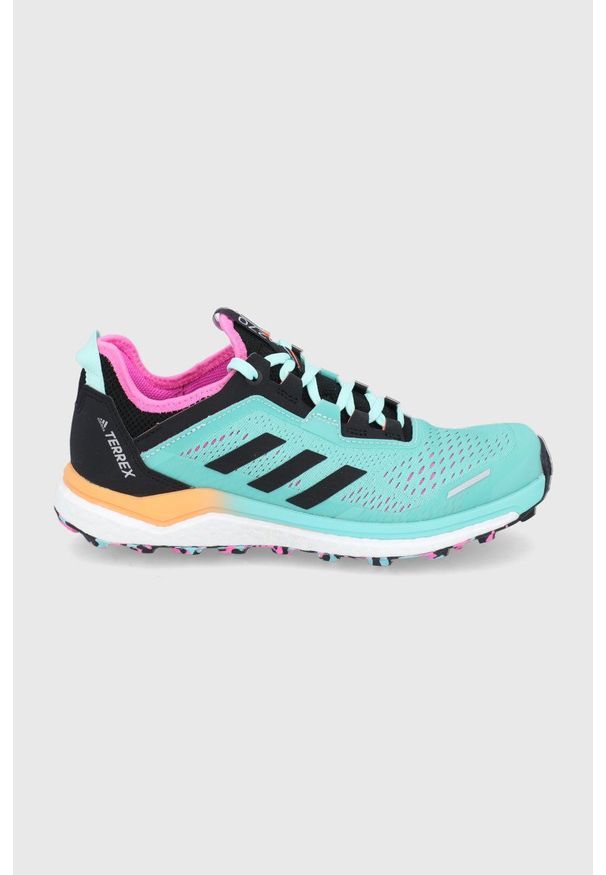 adidas Performance - Buty Terrex Agravic Flow. Zapięcie: sznurówki. Kolor: turkusowy. Materiał: guma