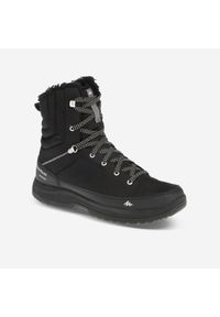 quechua - Buty turystyczne męskie Quechua NH100 Mid wodoodporne. Wysokość cholewki: przed kolano. Kolor: czarny. Materiał: materiał. Szerokość cholewki: normalna. Sezon: zima. Sport: turystyka piesza