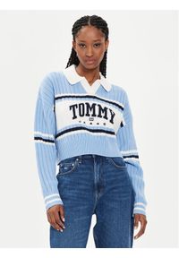 Tommy Jeans Sweter Varsity DW0DW19235 Niebieski Relaxed Fit. Kolor: niebieski. Materiał: syntetyk #1