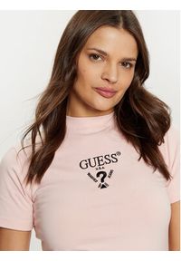 Guess Sukienka codzienna V4YK02 KCDH1 Różowy Regular Fit. Okazja: na co dzień. Kolor: różowy. Materiał: bawełna. Typ sukienki: proste. Styl: casual #5