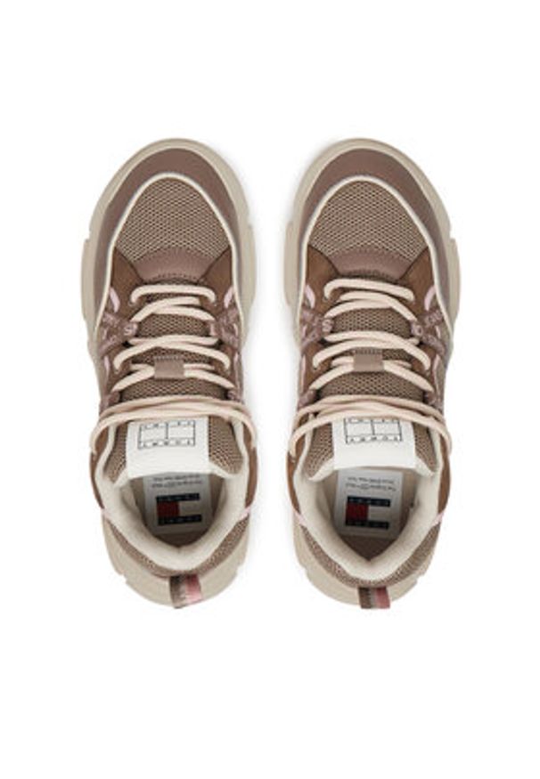 Tommy Jeans Sneakersy EN0EN02619 Brązowy. Kolor: brązowy. Materiał: materiał