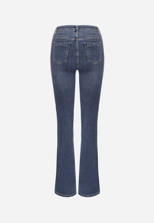 Born2be - Niebieskie Elastyczne Jeansy o Kroju Dzwonów Zenaia. Okazja: na co dzień. Kolor: niebieski. Styl: elegancki, casual