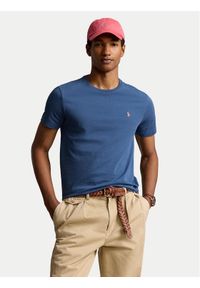 Polo Ralph Lauren T-Shirt 710671438373 Niebieski Custom Slim Fit. Typ kołnierza: polo. Kolor: niebieski. Materiał: bawełna #1