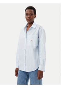 Calvin Klein Jeans Koszula J20J224436 Błękitny Relaxed Fit. Kolor: niebieski. Materiał: bawełna