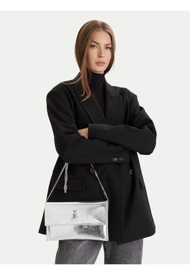 Patrizia Pepe Torebka CB5460/L041-S731 Srebrny. Kolor: srebrny. Materiał: skórzane